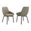 Shilo Swivel Upholstered Dining Chair in Faux Leather Set of 2 In Gray