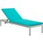 Shore Outdoor Patio Aluminum Chaise with Cushions EEI-4502-SLV-TRQ