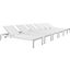 Shore Silver and White Chaise Outdoor Patio Aluminum Set of 6