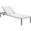 Shore Silver and White Outdoor Patio Aluminum Mesh Chaise