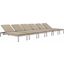 Shore Silver Beige Chaise with Cushions Outdoor Patio Aluminum Set of 6