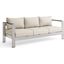 Shore Silver Beige Outdoor Patio Aluminum Sofa