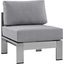 Shore Silver Gray Armless Outdoor Patio Aluminum Chair