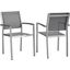 Shore Silver Gray Dining Chair Outdoor Patio Aluminum Set of 2