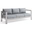 Shore Silver Gray Outdoor Patio Aluminum Sofa