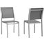 Shore Silver Gray Side Chair Outdoor Patio Aluminum Set of 2