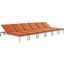 Shore Silver Orange Chaise with Cushions Outdoor Patio Aluminum Set of 6