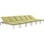 Shore Silver Peridot Chaise with Cushions Outdoor Patio Aluminum Set of 6