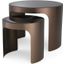 Side Table Piemonte Brushed Copper Finish Set Of 2