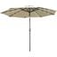 Sierra 9' Outdoor Patio Tilt Market Umbrella with Solar LED Lights In Cream