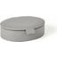 Signature Oval Leather Small Box In Marble Grey