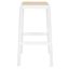 Silus Backless Cane Bar Stool in White and Natural