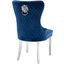 Simba Stainless Steel 2 Piece Chair Finish With Velvet Fabric In Blue