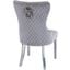 Simba Stainless Steel 2 Piece Chair Finish With Velvet Fabric In Light Gray