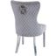 Simba Stainless Steel Chair Finish With Velvet Fabric In Light Gray