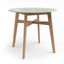 Simon 36 Inch Round Faux Marble Round Dining Table In Natural Oak
