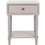 Siobhan Quartz Gray Accent Table with Storage Drawer