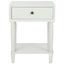 Siobhan Shady White Accent Table with Storage Drawer