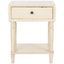 Siobhan Vintage Cream Accent Table with Storage Drawer