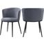 Skylar Velvet Dining Chair Set of 2 In Grey