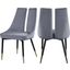 Sleek Velvet Dining Chair Set of 2 In Grey