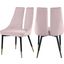 Sleek Pink Velvet Dining Chair Set of 2