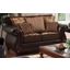Franklin Dark Brown Fabric and Leatherette Loveseat