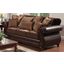 Franklin Dark Brown Fabric and Leatherette Sofa