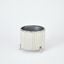 Small Corrugated Bamboo Cachepot In Nickel