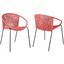 Snack Indoor Outdoor Stackable Steel Dining Chair With Brick Red Rope