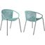 Snack Indoor Outdoor Stackable Steel Dining Chair With Wasabi Rope - Set Of 2