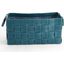Soft Woven Leather Large Basket In Azure
