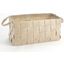 Soft Woven Leather Large Basket In Beige
