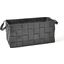 Soft Woven Leather Large Basket In Black
