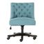 Soho Light Blue Tufted Linen Swivel Desk Chair