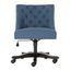 Soho Navy Tufted Linen Swivel Desk Chair