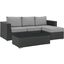 Sojourn Canvas Gray 3 Piece Outdoor Patio Sunbrella Sectional Set EEI-1889-CHC-GRY-SET