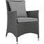 Sojourn Canvas Gray Dining Outdoor Patio Sunbrella Arm Chair