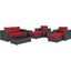 Sojourn Canvas Red 8 Piece Outdoor Patio Sunbrella Sectional Set
