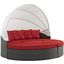 Sojourn Canvas Red Outdoor Patio Sunbrella Daybed EEI-1986-CHC-RED