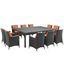 Sojourn 11-Piece Outdoor Patio Sunbrella Dining Set In Canvas Tuscan