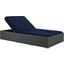 Sojourn Chocolate Navy Outdoor Patio Sunbrella Double Chaise