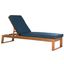 Solano Teak Brown and Navy Sunlounger