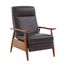 Solaris Wood Arm Push Back Recliner In Burnished Brown