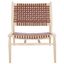 Soleil Leather Woven Accent Chair in Cognac