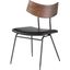 Soli Black Leather and Seared Wood Dining Chair