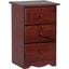 Solid Wood 3-Drawer Nightstand In Mocha