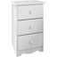 Solid Wood 3-Drawer Nightstand In White