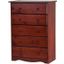 Solid Wood 5-Drawer Chest In Mahogany