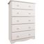 Solid Wood 5-Drawer Chest In White